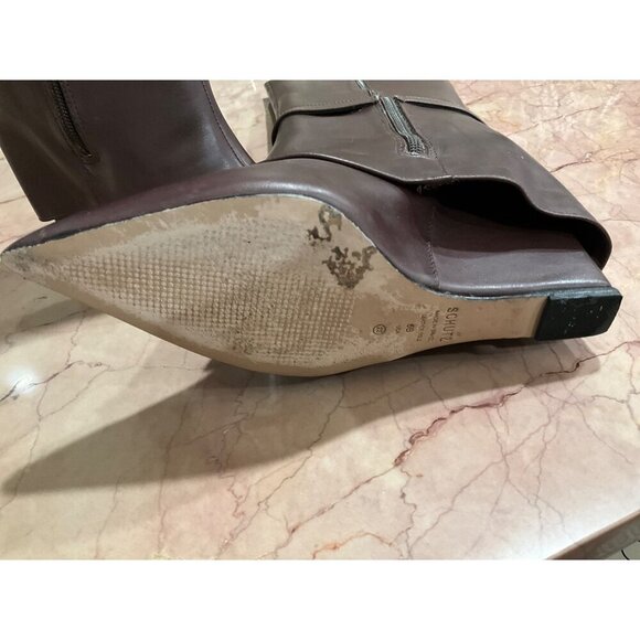 Schutz Jorian Up Boots in Dark Chocolate 5 with Box Womens leather Knee High - Picture 10 of 14